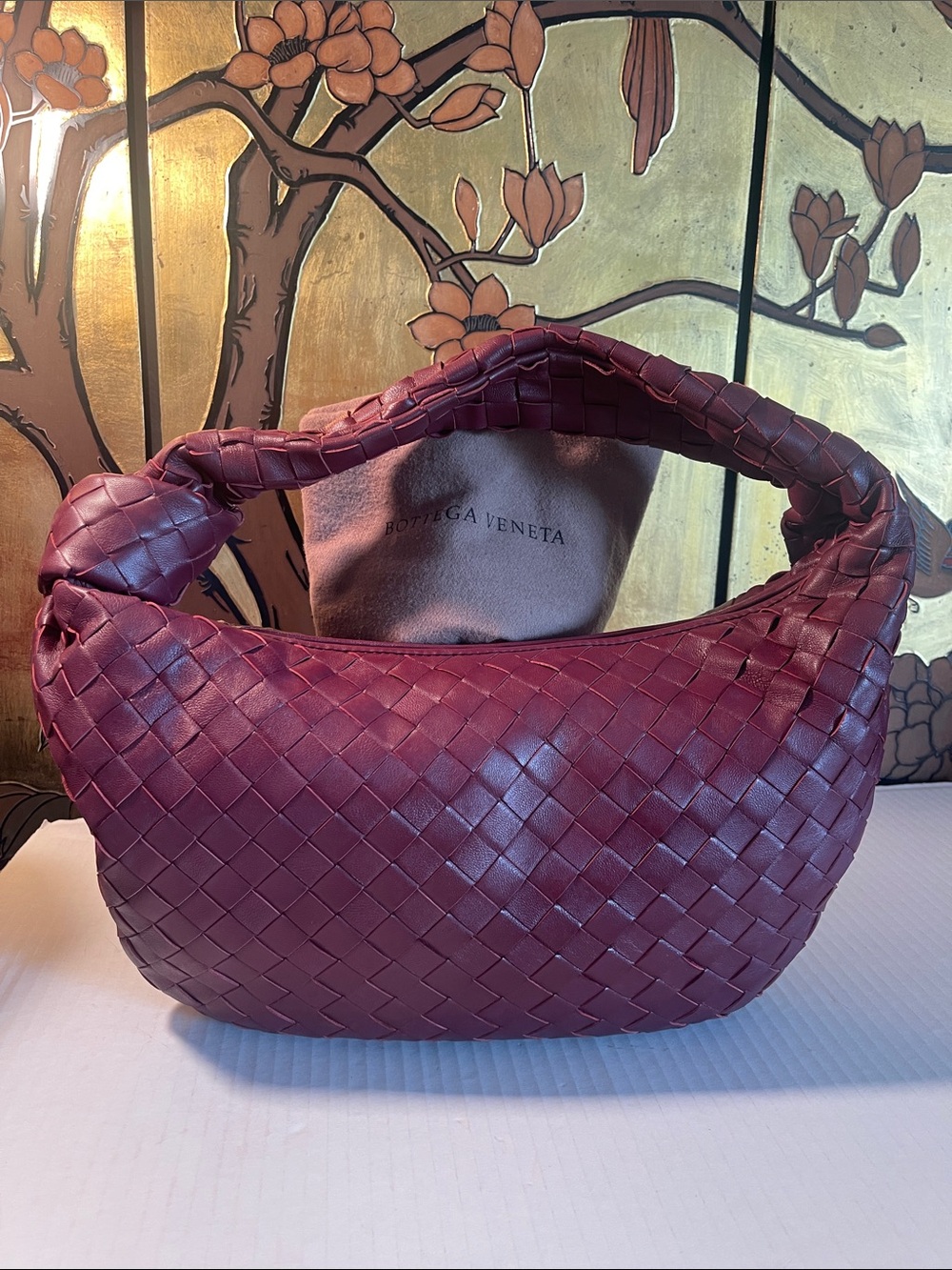 Bottega Veneta Plum Intrecciato Leather Hobo